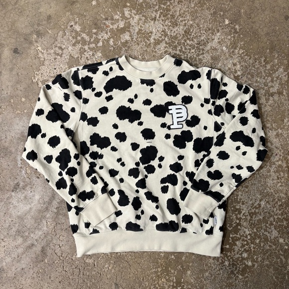 Purple Brand French Terry Cheetah Print Embroidered Patch Sweatshirt Size Small - Picture 1 of 9